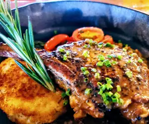 Cast iron pork chop